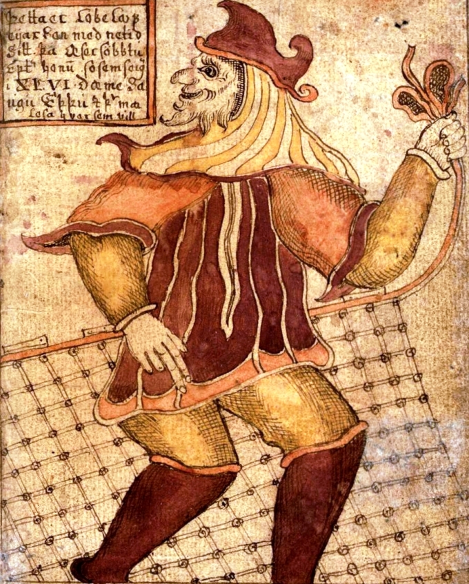 Loki as depicted in the Icelandic manuscript , SÁM 66.